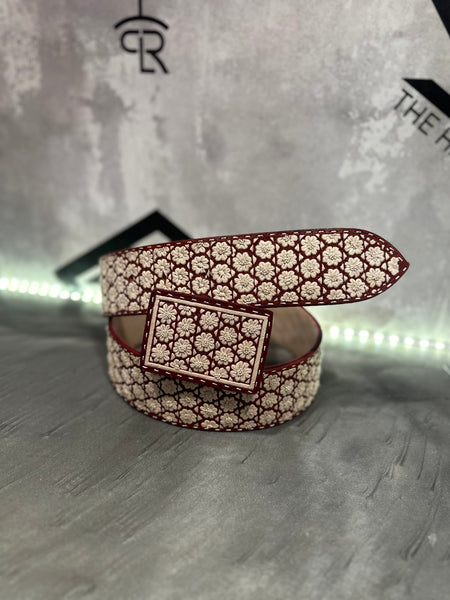 Cinto Piteado Mil Flores vino 2.25 Wide