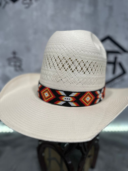 Elastic Beaded Hatband 043  1.25” Wide