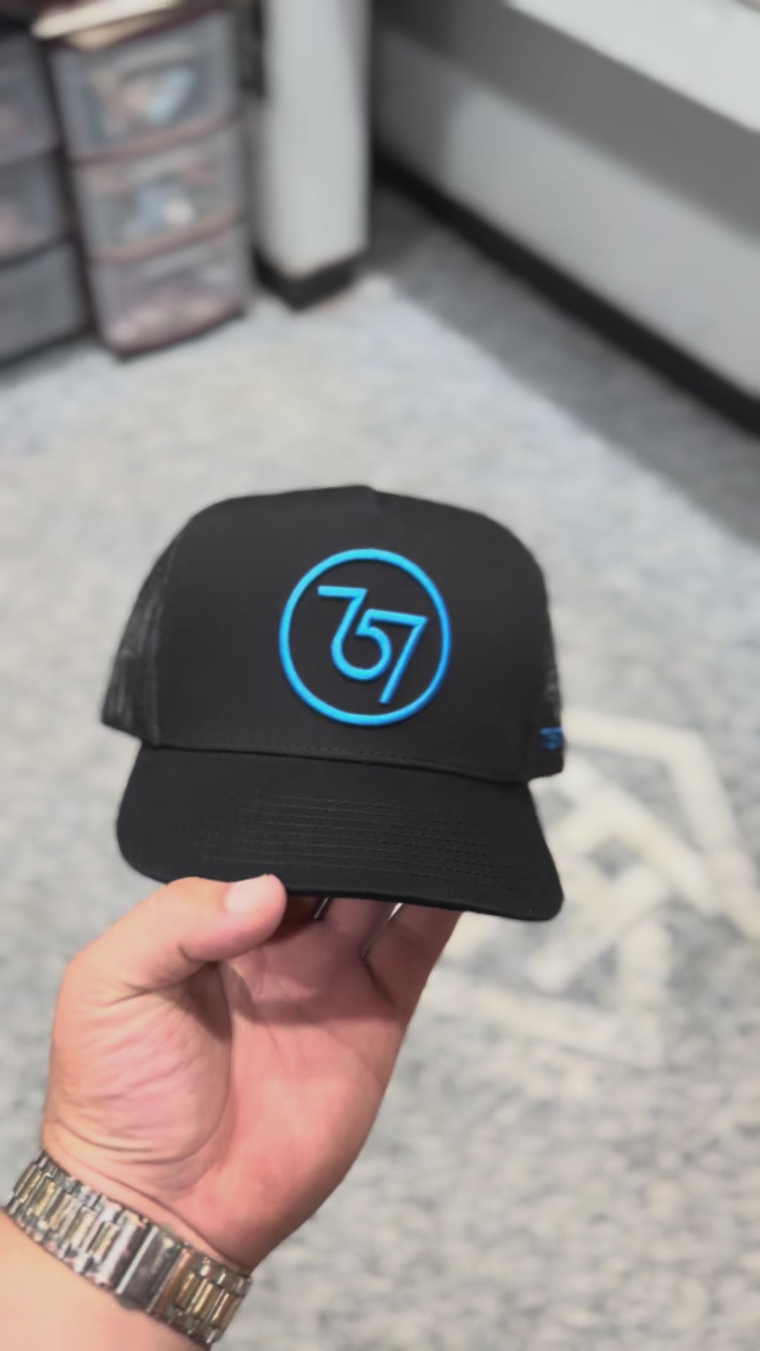 757 Blue/Black Logo Flatbill Snapback