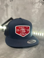 Lazy J Ranch Wear Navy & Navy 4” Red Ranch Patch Cap
