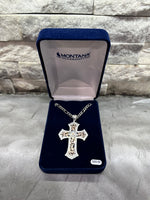 MONTANA SILVERSMITHS Antiqued Rose Gold Scalloped Cross Necklace