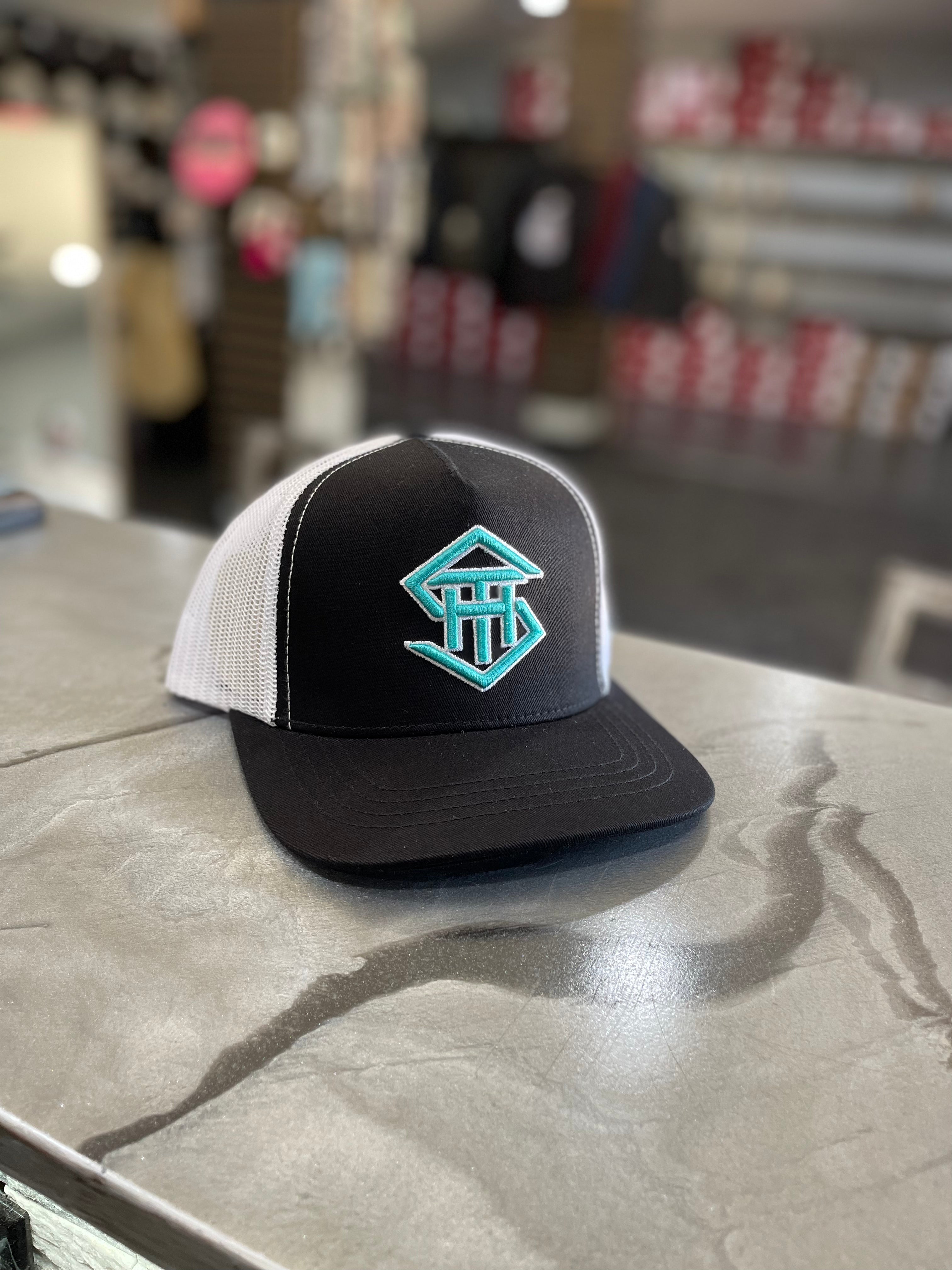 *Youth* THS SnapBack 14 Black/ White & Turquoise Logo